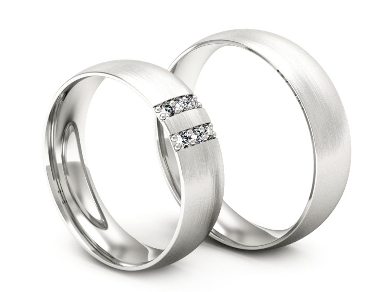 Obrączki z białego złota z diamentami złote - S54150T49bmp — zdjęcie 3