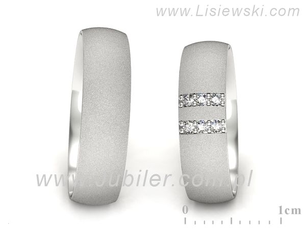 Obrączki ślubne obrączki z białego złota z diamentami złote - S54150T49bms- 1