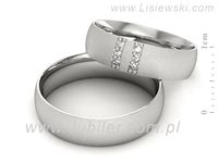 Obrączki ślubne obrączki z białego złota z diamentami złote - S54150T49bms- 2
