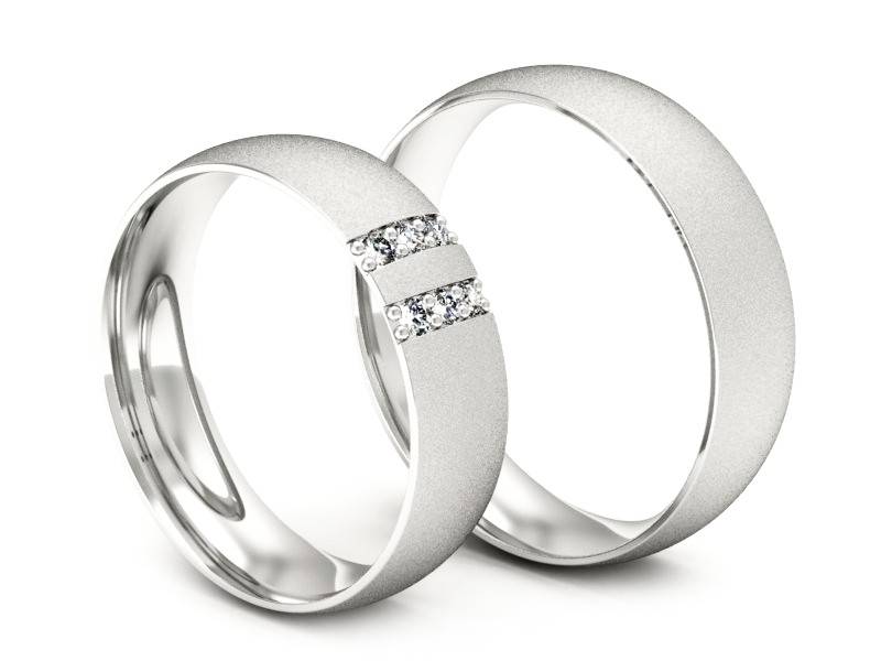 Obrączki z białego złota z diamentami złote - S54150T49bms — zdjęcie 3