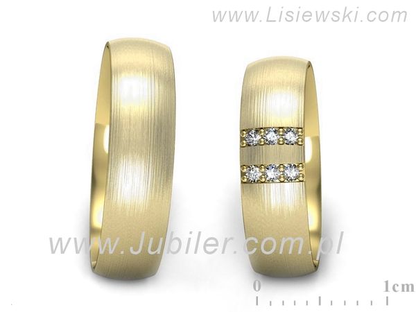 Obrączki ślubne obrączki z diamentami z żółtego złota 585 - S54150T49zmp- 1