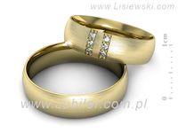 Obrączki ślubne obrączki z diamentami z żółtego złota 585 - S54150T49zmp- 2