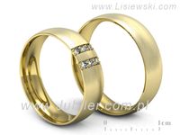 Obrączki ślubne obrączki z diamentami z żółtego złota 585 - S54150T49zmp- 3