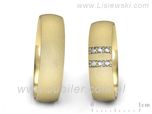 Obrączki ślubne obrączki z diamentami z żółtego złota 585 - S54150T49zms- 1