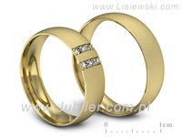 Obrączki ślubne obrączki z diamentami z żółtego złota 585 - S54150T49zms- 3