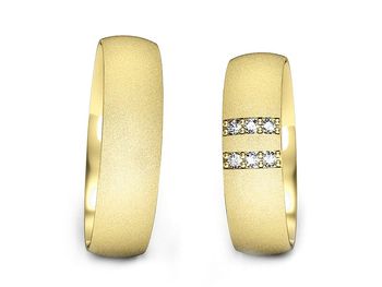 Obrączki z diamentami z żółtego złota 585 - S54150T49zms - 1