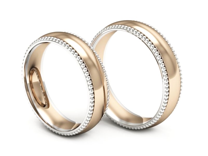 Obrączki biało różowe złoto obrączki złote 585 - S5514525bc — zdjęcie 3