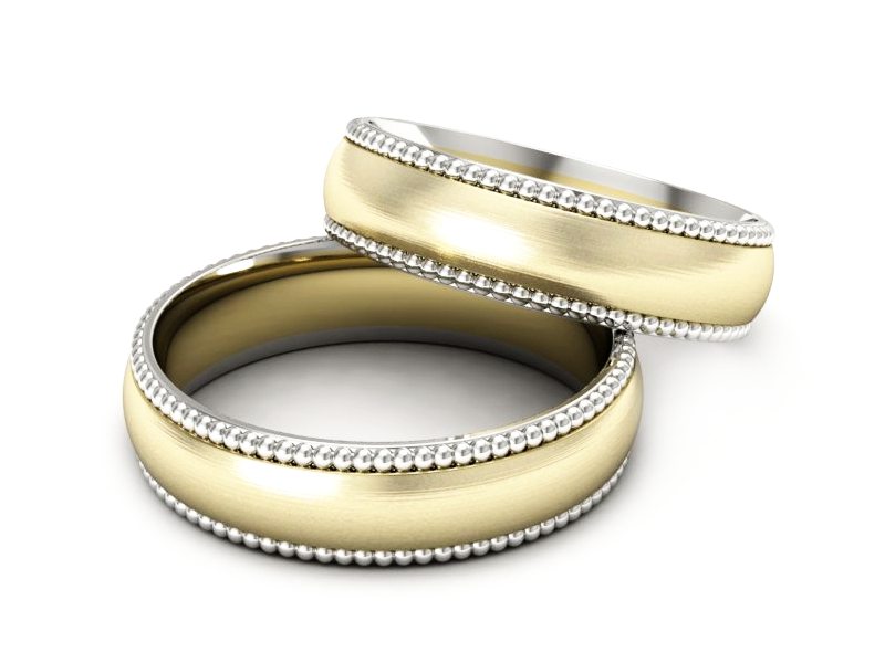 Obrączki biało żółte złoto obrączki złote - S5514525zb — zdjęcie 2