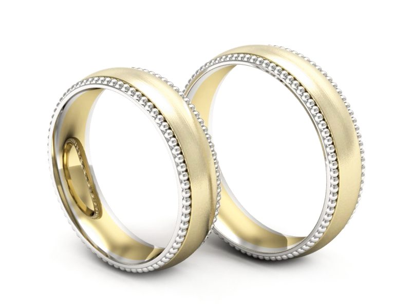 Obrączki biało żółte złoto obrączki złote - S5514525zb — zdjęcie 3