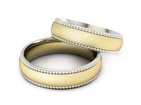 Obrączki ślubne biało żółte złoto obrączki klasyczne 585 - S5514525zbms- 2