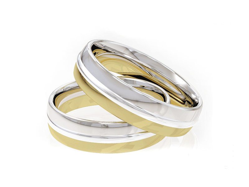 Obrączki biało żółte złoto obrączki złote - S55155367z — zdjęcie 2