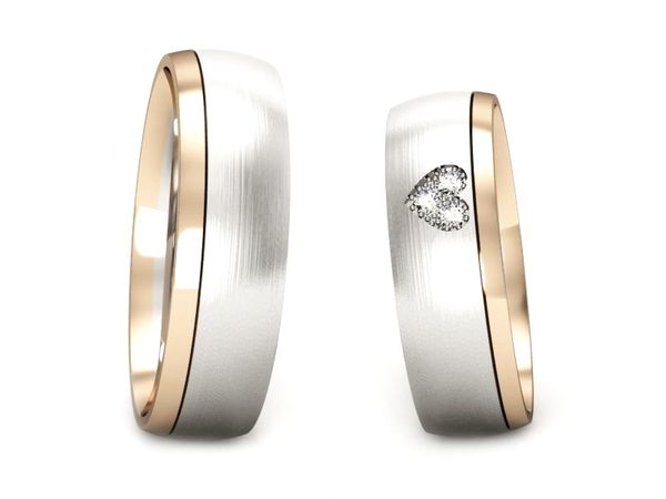 Obrączki ślubne obrączki z diamentami złote białe i różowe - S55155T34bc