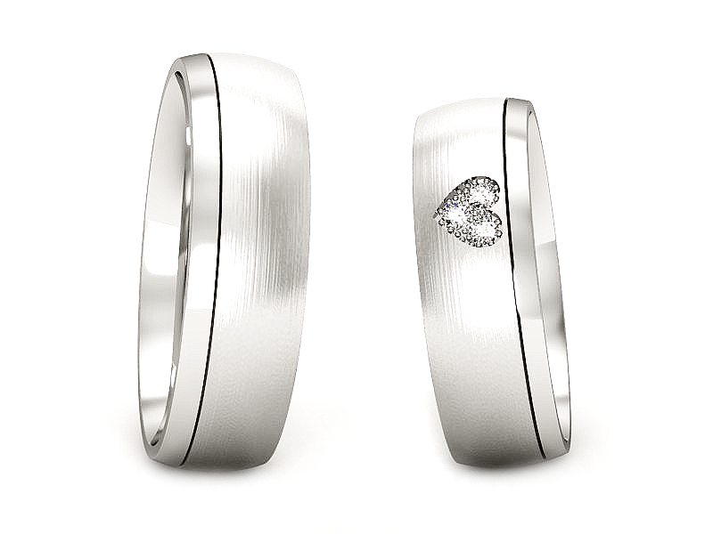 Obrączki z brylantami nowoczesne białe 585 - S55155T34bmp — zdjęcie 3