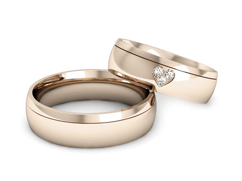 Złote Obrączki z brylantami różowe złoto 585 - S55155T34c — zdjęcie 2