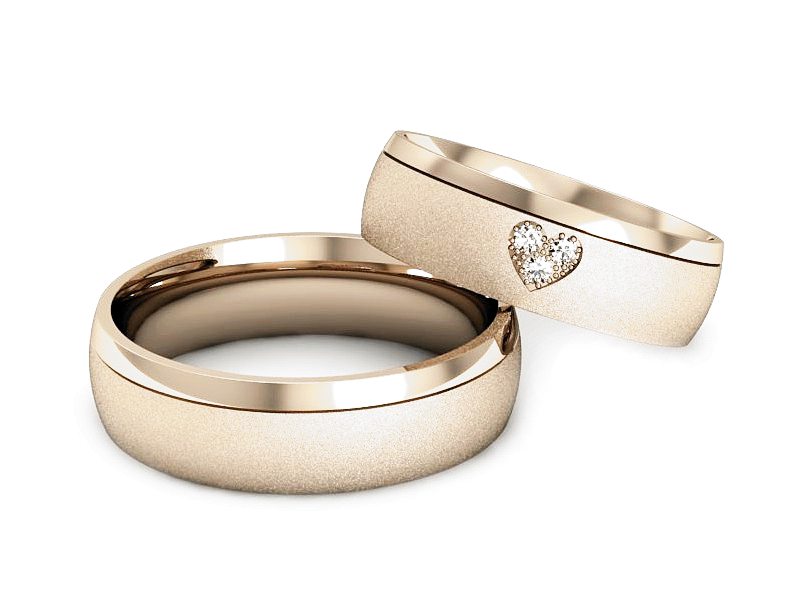 Obrączki z brylantami złote różowe złoto 585 - S55155T34cms — zdjęcie 2