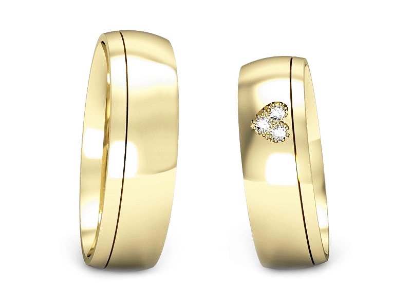 Obrączki z brylantami złote żółte złoto 14k - S55155T34z — zdjęcie 3