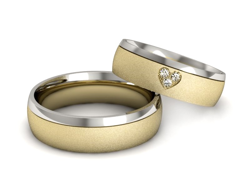 Obrączki z brylantami nowoczesne złoto 585 - S55155T34zbms — zdjęcie 3
