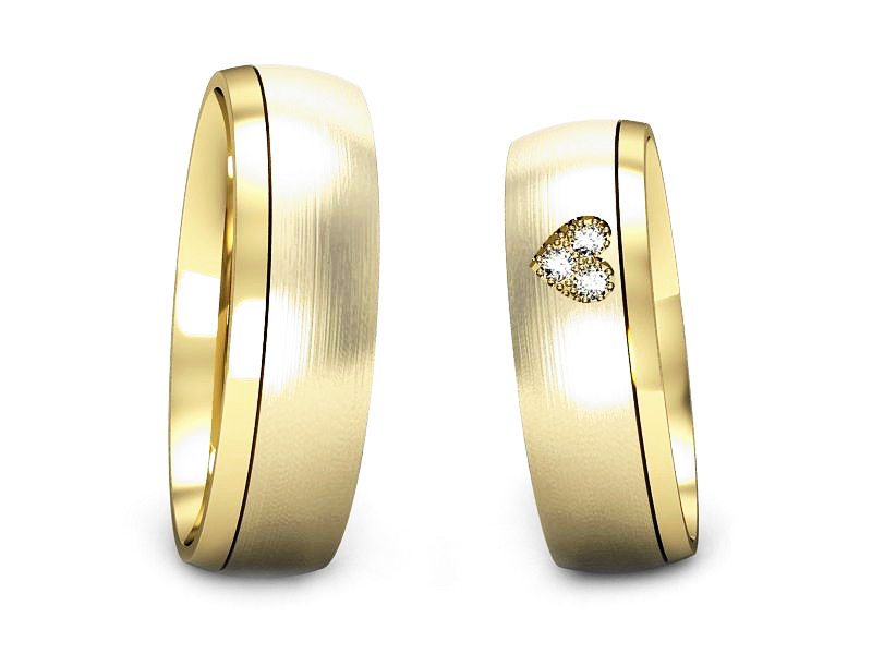Obrączki z brylantami nowoczesne obrączki - S55155T34zmp — zdjęcie 3
