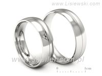 Obrączki ślubne obrączki z brylantem nowoczesne białe 585 - S55160T22b- 3