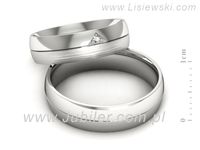 Obrączki ślubne z brylantem złote białe złoto obrączki 585 - S55160T22bmp- 2