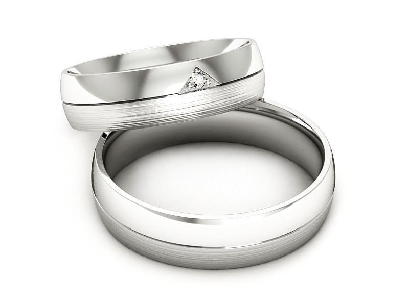 Obrączki z brylantem złote białe złoto 585 - S55160T22bmp — zdjęcie 2