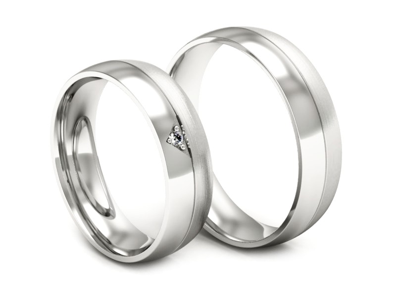 Obrączki z brylantem złote białe złoto 585 - S55160T22bmp — zdjęcie 3