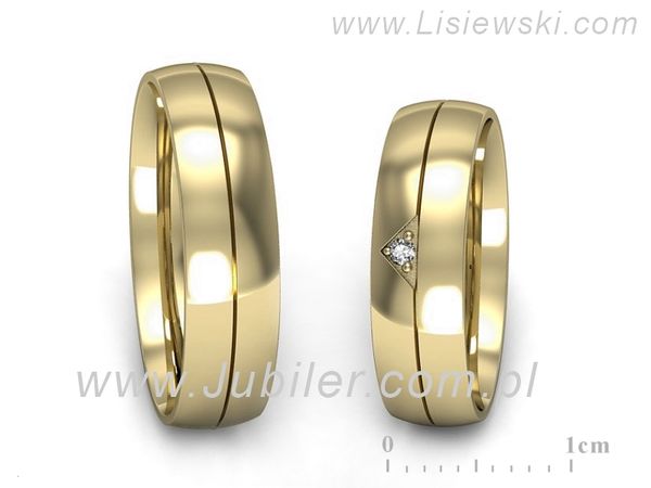Obrączki ślubne z brylantem złote obrączki złoto 14k - S55160T22z- 1