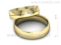 Obrączki ślubne z brylantem złote obrączki złoto 14k - S55160T22z- 2