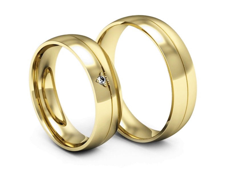 Obrączki z brylantem złote obrączki złoto 14k - S55160T22z — zdjęcie 3