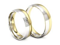Obrączki ślubne obraczki z diamentem żółte białe złoto 585 - S55160T22zb- 3