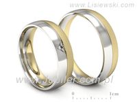 Obrączki ślubne obraczki z diamentem żółte białe złoto 585 - S55160T22zbms- 3