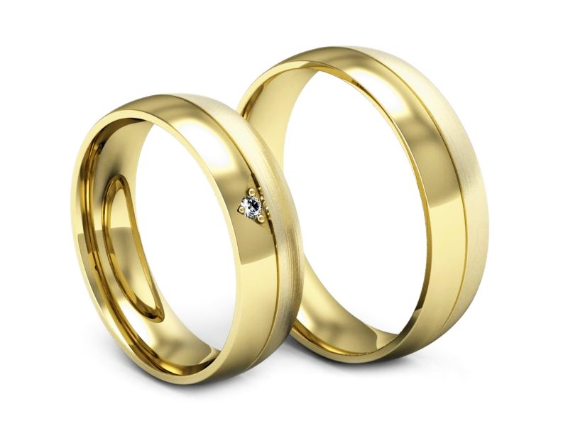 Obrączki z brylantem soczewkowe obrączki - S55160T22zmp — zdjęcie 3