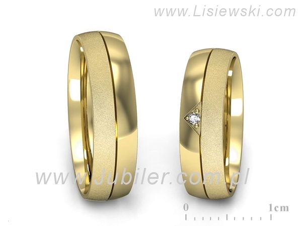 Obrączki ślubne z brylantem złote obrączki złoto 14k - S55160T22zms- 1
