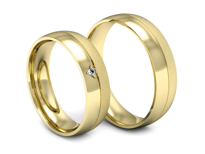 Złote Obrączki z brylantem obrączki złoto 14k - S55160T22zms — zdjęcie 3