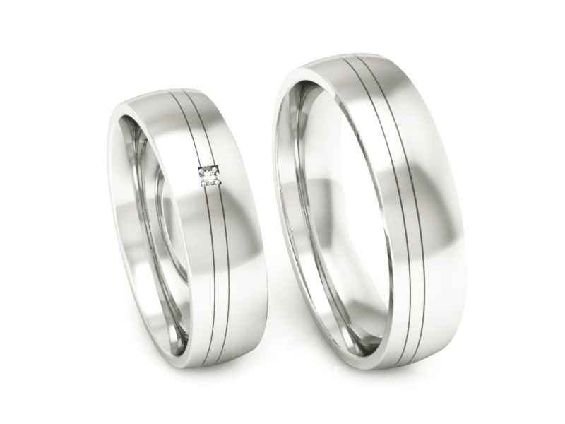 Platynowe obrączki z brylantami platyna 950 - S55170T84pt — zdjęcie 3