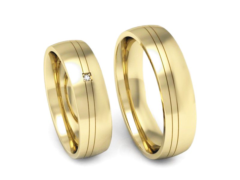Obrączki z brylantem soczewkowe obrączki - S55170T84z — zdjęcie 3