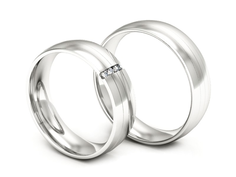 Obrączki złote z brylantami białe złoto 585 - S55175T31b — zdjęcie 3