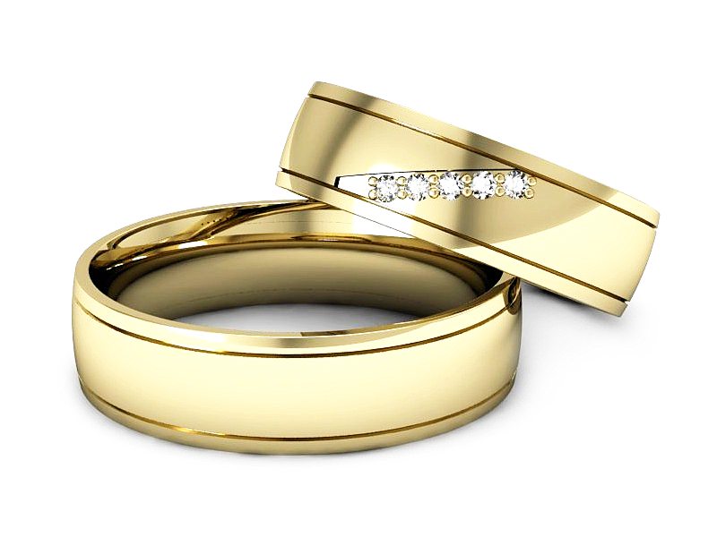 Obrączki z brylantami złote żółte złoto 14k - S57160T29z — zdjęcie 2