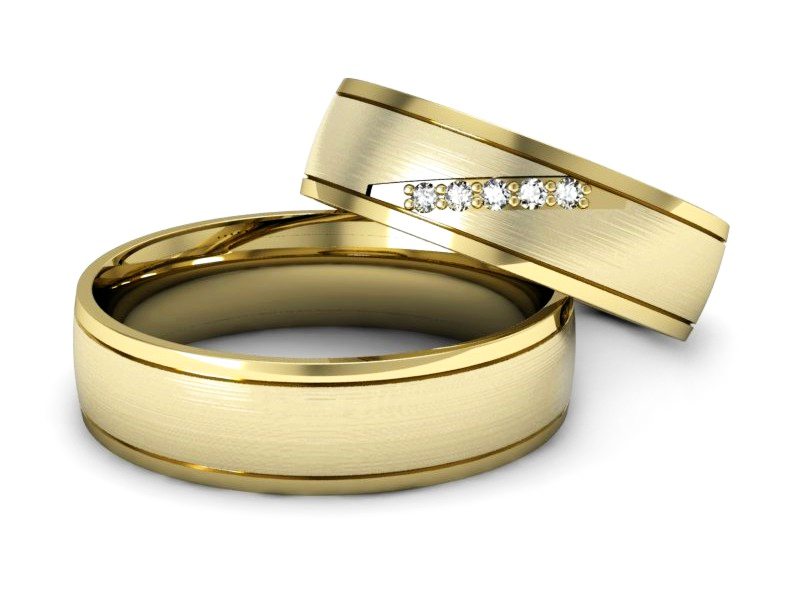 Obrączki z diamentami soczewkowe obrączki - S57160T29zmp — zdjęcie 2