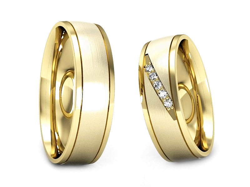 Obrączki z diamentami soczewkowe obrączki - S57160T29zmp — zdjęcie 3