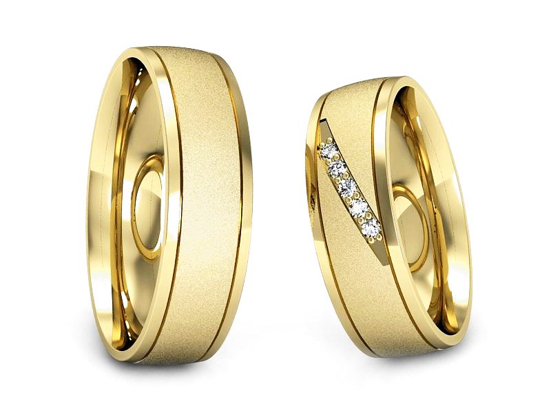 Obrączki z diamentami soczewkowe obrączki - S57160T29zms — zdjęcie 3