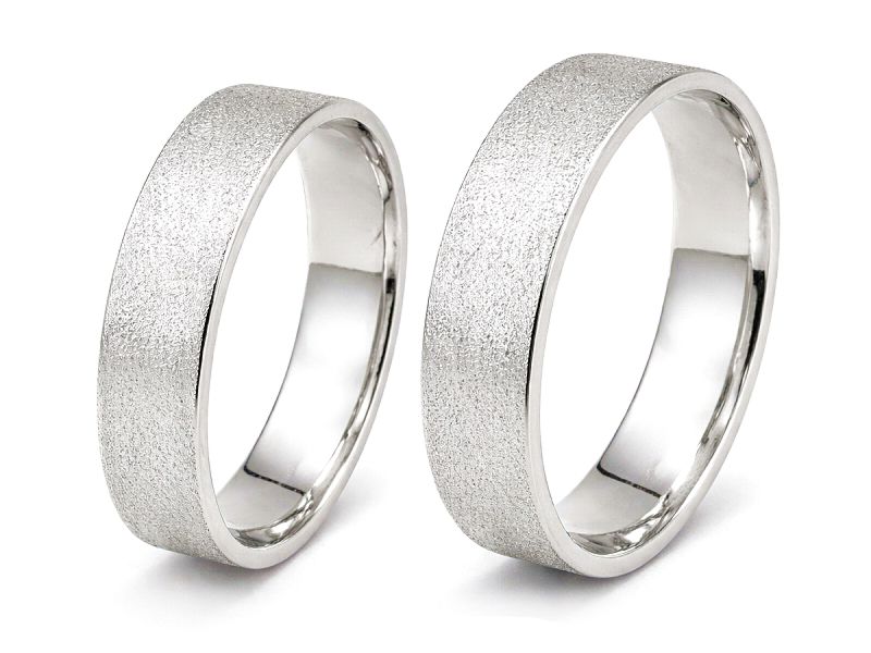 Złote Obrączki soczewkowe białe złoto płaskie 585 - s5_