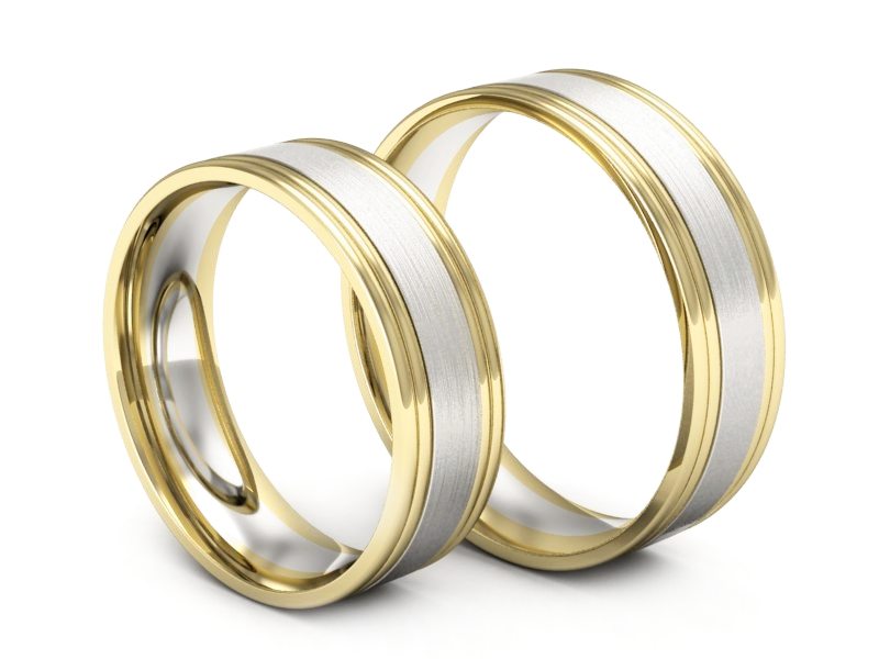 Obrączki biało żółte złoto obrączki złote - S60145383bz — zdjęcie 3