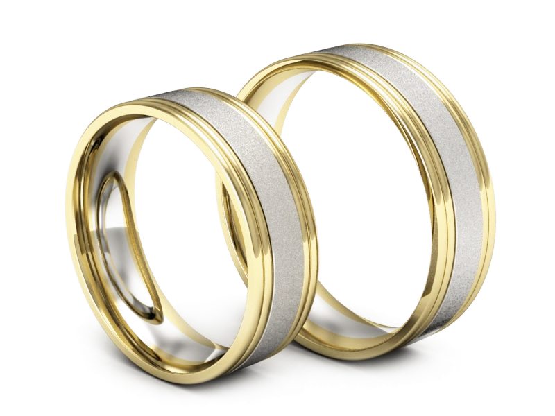 Obrączki biało żółte złoto obrączki złote - S60145383bzms — zdjęcie 3