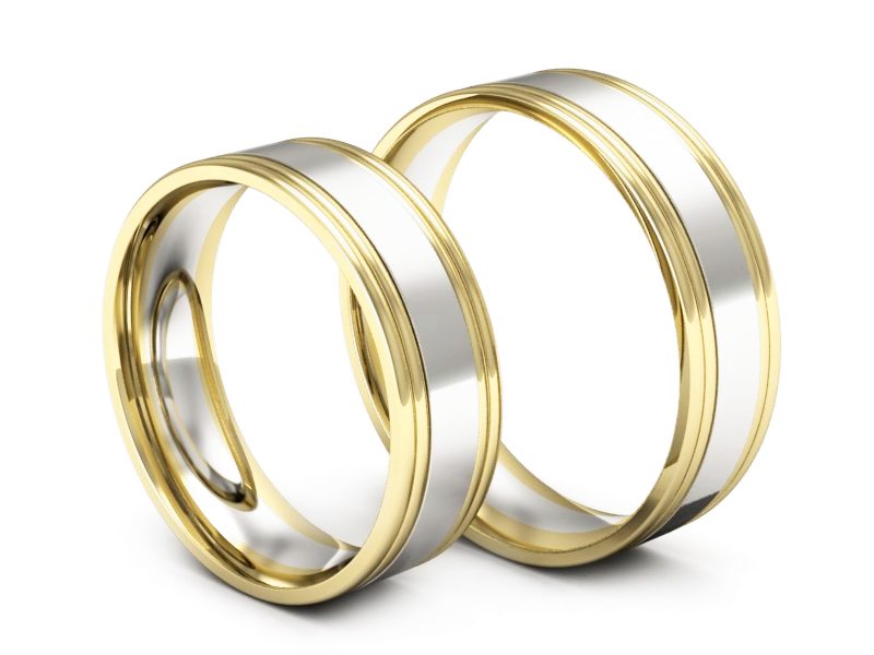 Obrączki biało żółte złoto obrączki złote - S60145383bzz — zdjęcie 3