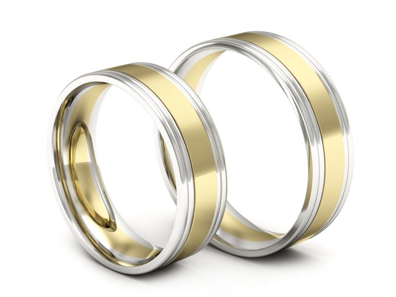 Obrączki biało żółte złoto obrączki złote - S60145383zb1 — zdjęcie 3