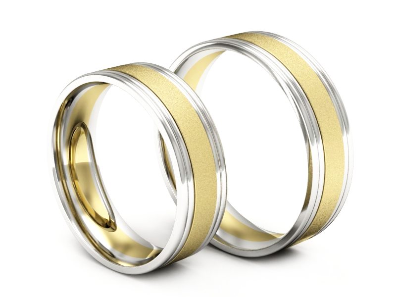 Obrączki biało żółte złoto obrączki złote - S60145383zbms — zdjęcie 3