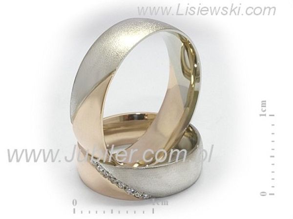 Obrączki ślubne obrączki z diamentami złote białe i różowe - S60145T1c