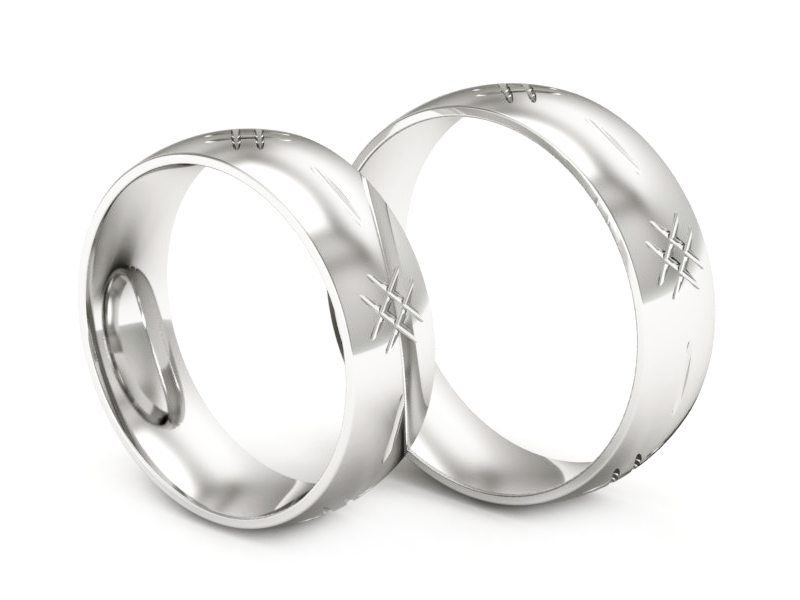 Obrączki białe złoto obrączki klasyczne 585 - S60145T26b - 3