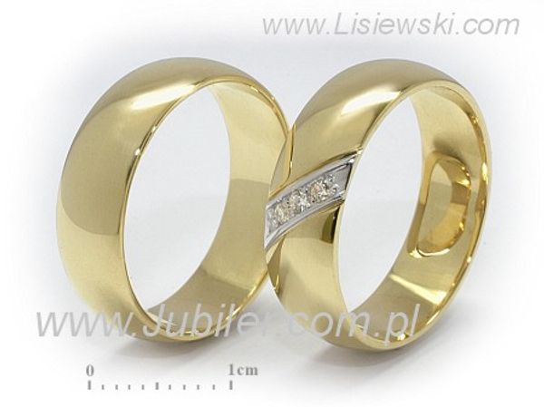 Obrączki ślubne obrączki z brylantami złote żółte złoto 14k - s60155109z